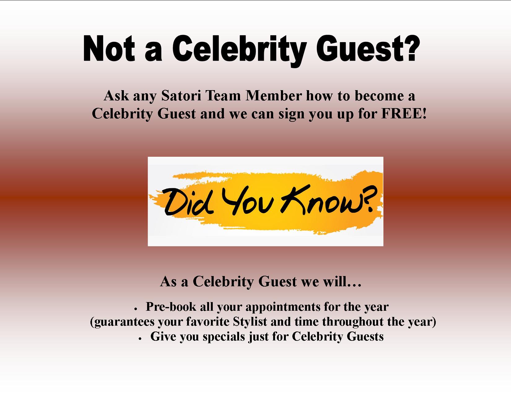 Did you know Celebrity Guest